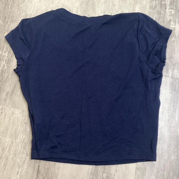 Cropped Cap Sleeve TShirt Blue Size Small - Picture 3 of 4